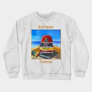 The marker that stands at the southernmost point in the US and 90 miles to Cuba in the United States Crewneck Sweatshirt